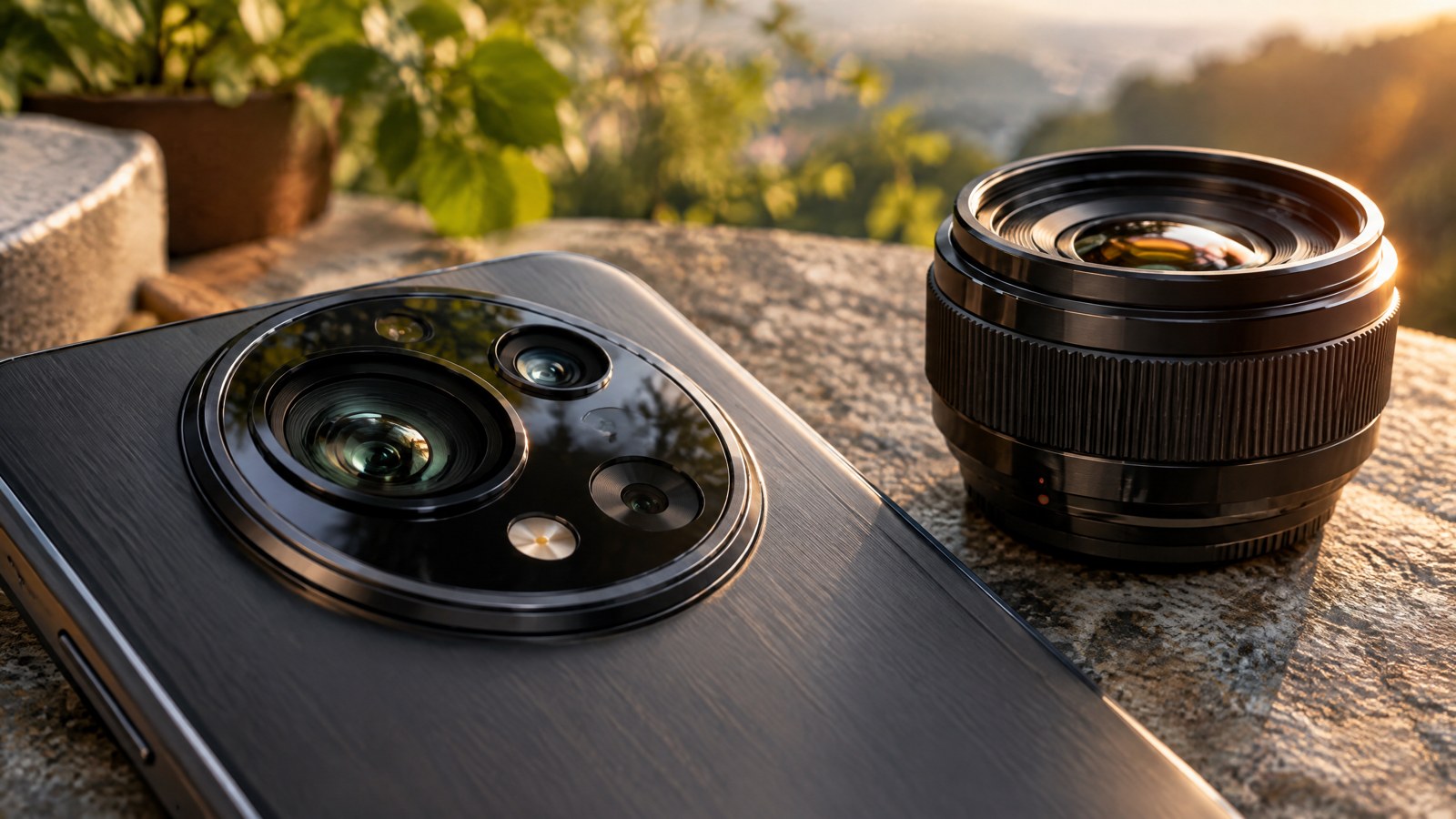 AI-generated editorial illustration of generic camera optics, not an actual OPPO Find X10 photograph.