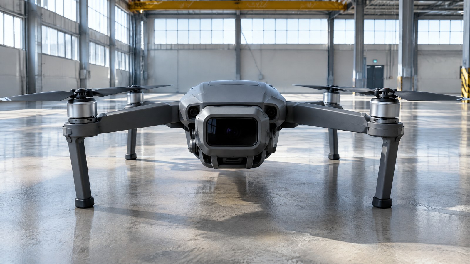 AI-generated generic civilian drone illustration for LiDAR obstacle-awareness education; not a product photograph or inspection.