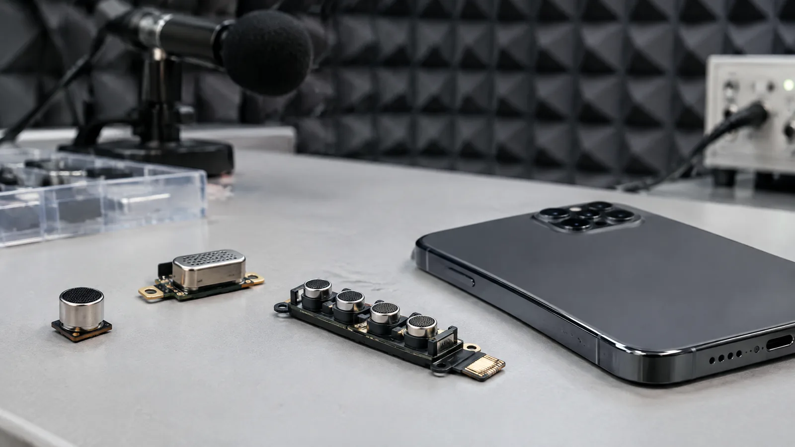 Illustrative AI-generated editorial scene showing Microphone(s)/microphone array in a generic education context.
