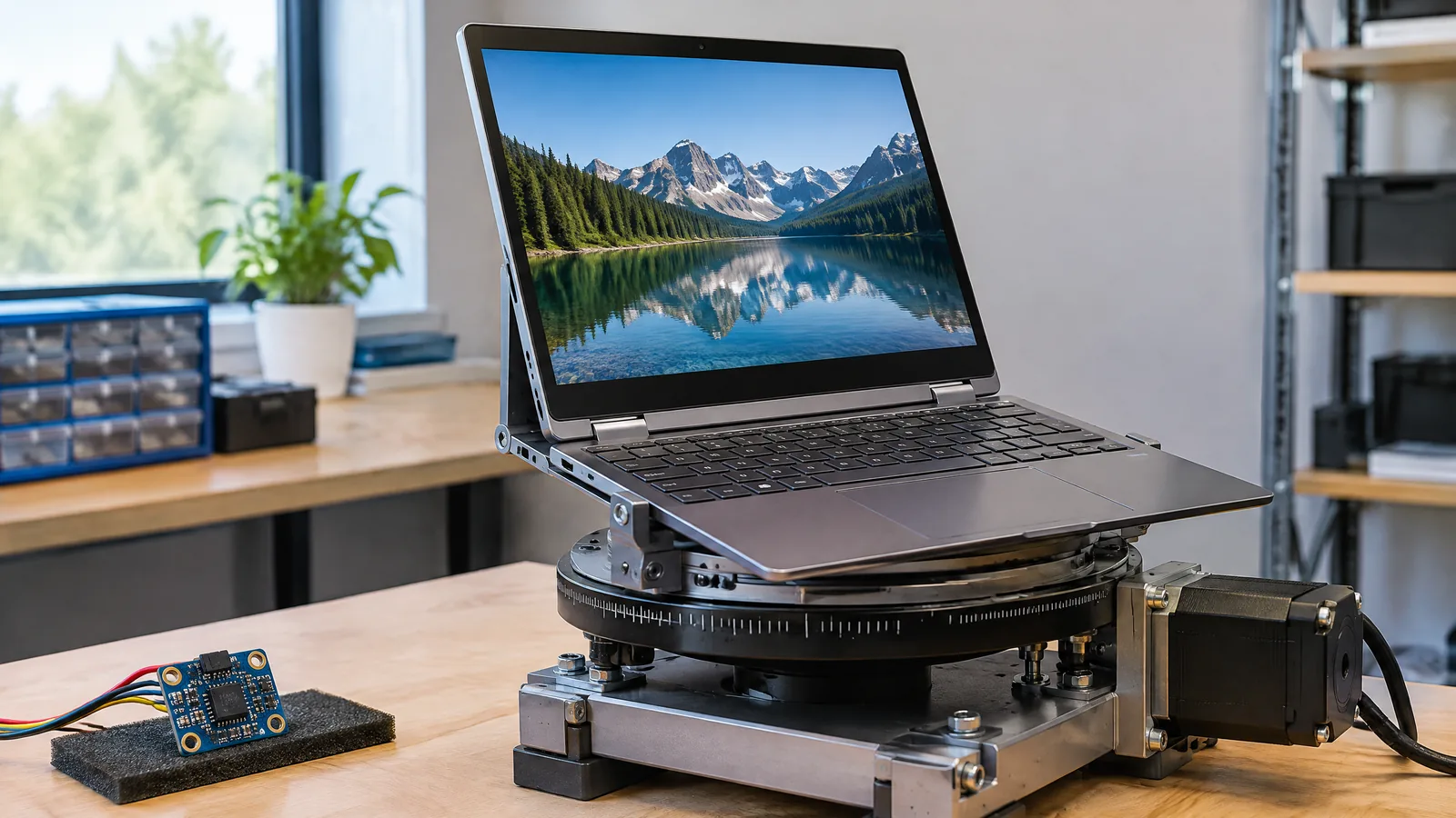 Illustrative AI-generated editorial scene showing Laptop accelerometer in a generic education context.