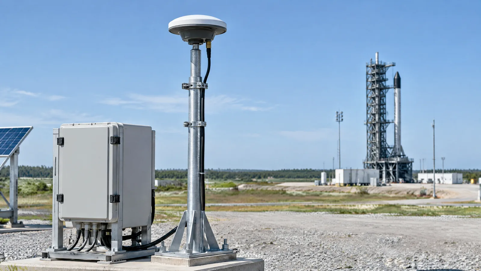 Illustrative AI-generated editorial scene showing GNSS/GPS navigation receiver in a generic education context.