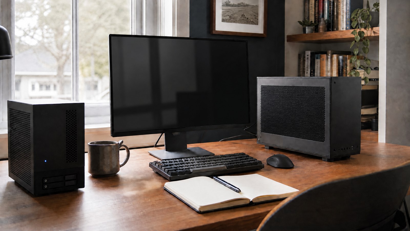 Compact local language-model workstation with dedicated graphics hardware